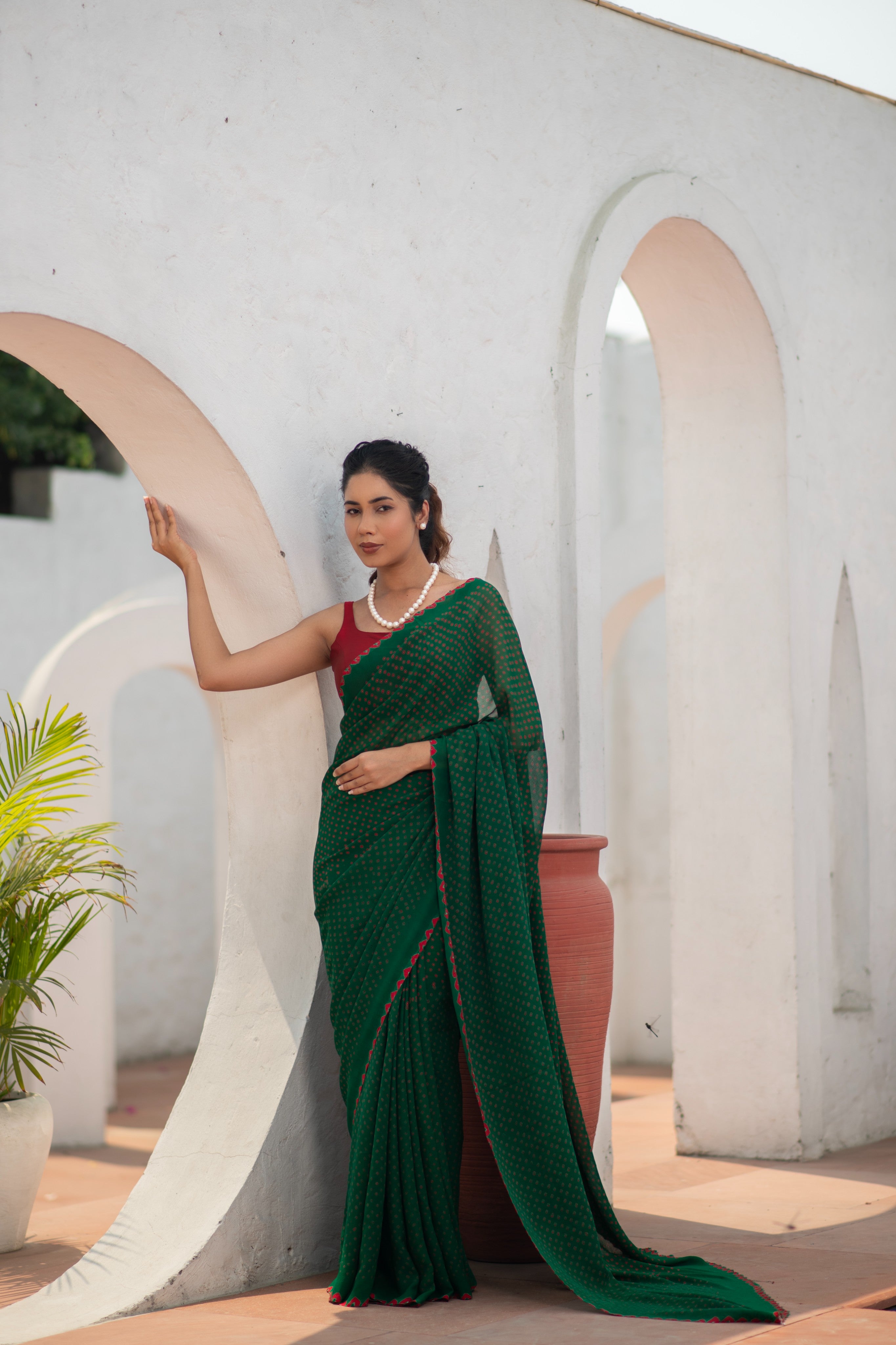 Raktabindu (Bandhini Pure Georgette Saree)