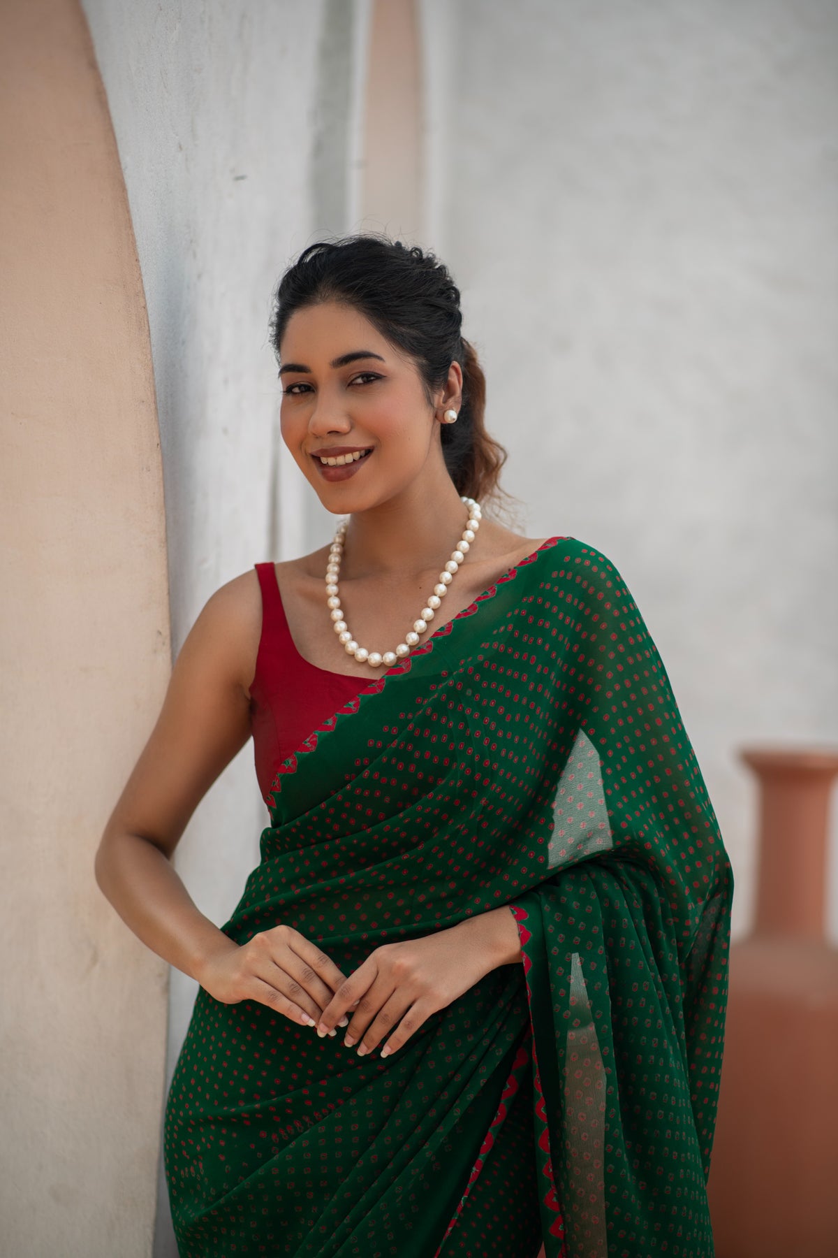 Raktabindu (Bandhini Pure Georgette Saree)