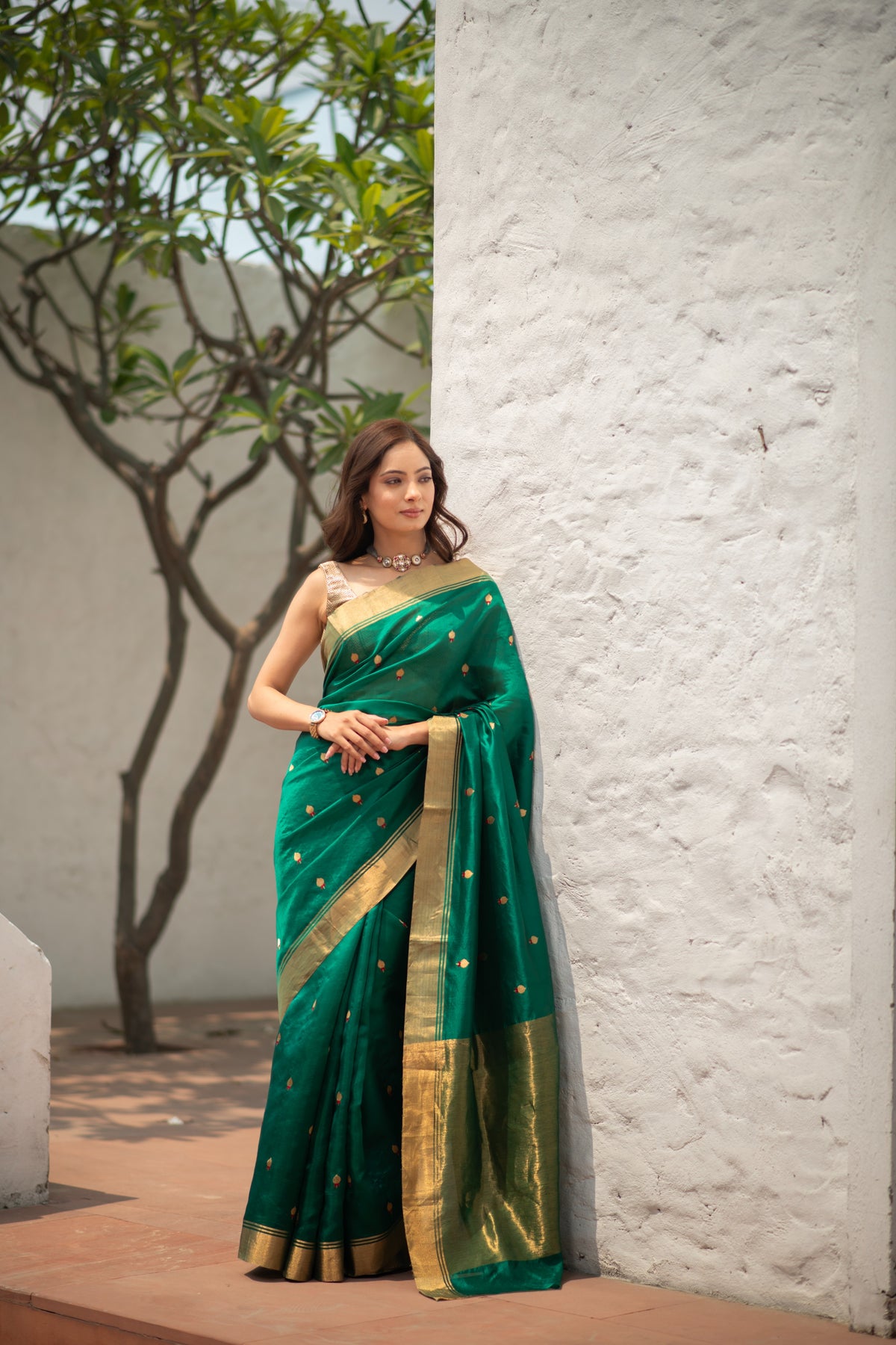 Haritara (Emerald Kadwa Chanderi Saree)