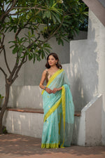 Nabhasvini (Sky Blue Kadwa Boota Chanderi Saree)