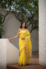 Kanakini (Mango Yellow Ek Nalli Chanderi Saree)