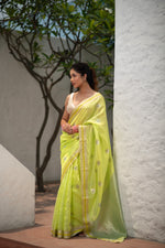 Haritpriya (Neon Green Ek Nalli Boota Chanderi Saree)