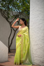 Haritpriya (Neon Green Ek Nalli Boota Chanderi Saree)
