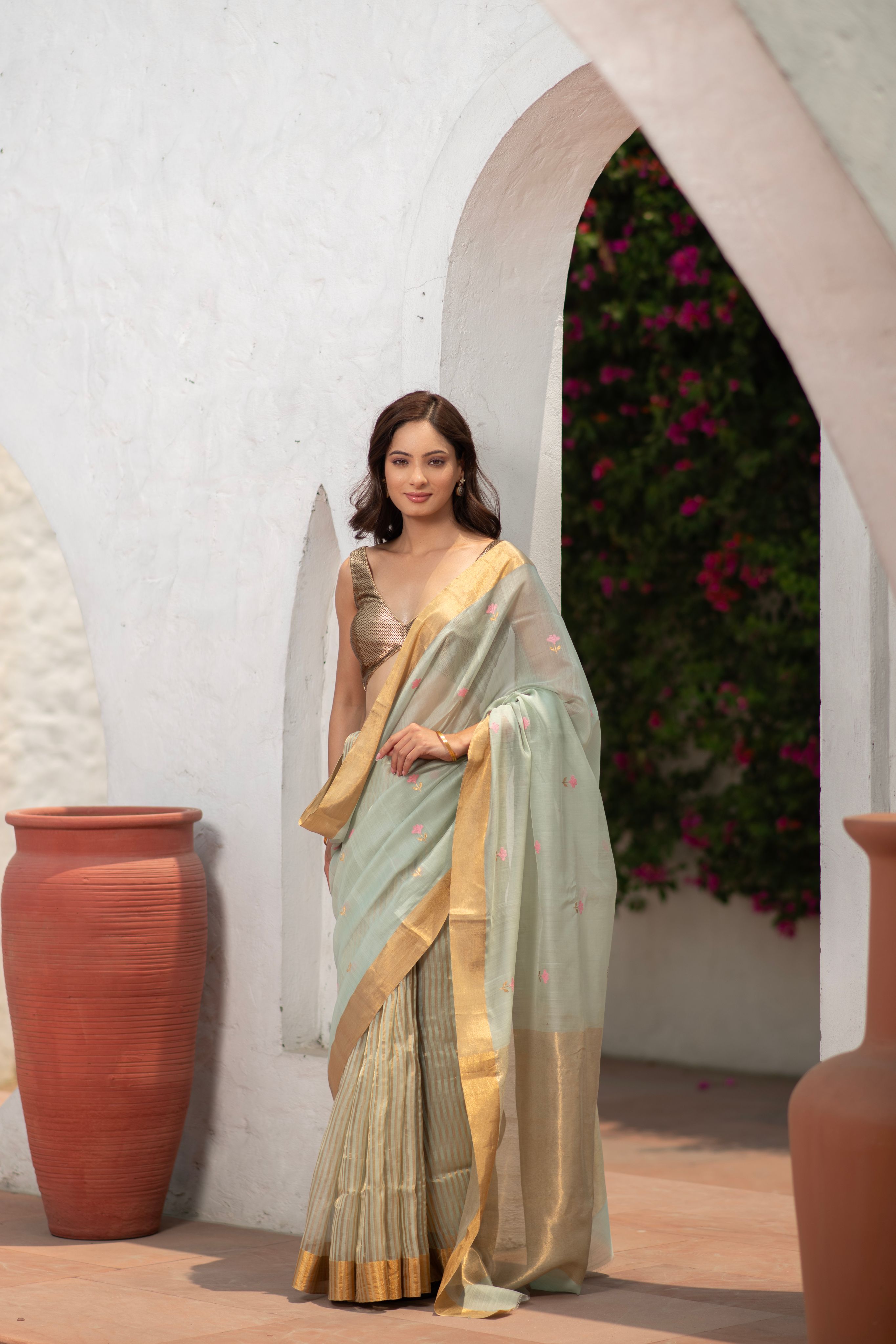 Padmashriya (Digital Print Kora Silk Saree)