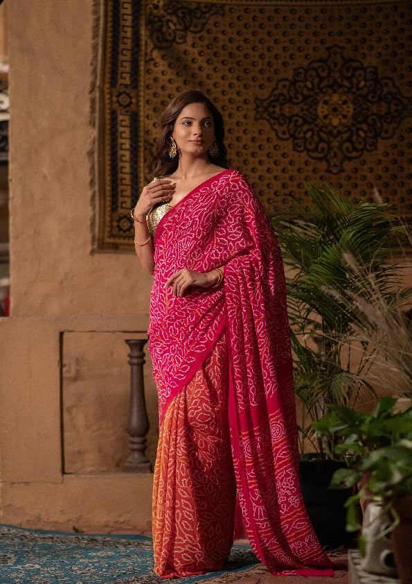Shriyasha (Shades Rai Bandhini Georgette Saree)