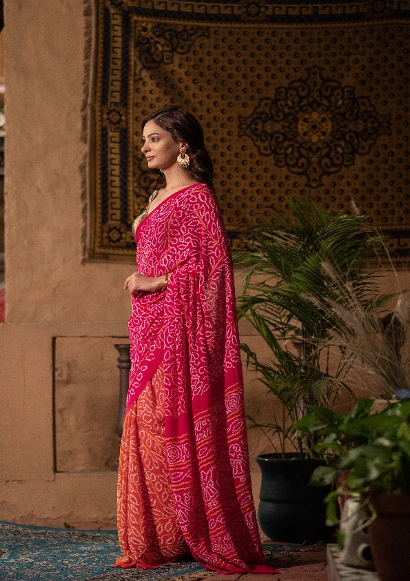 Shriyasha (Shades Rai Bandhini Georgette Saree)