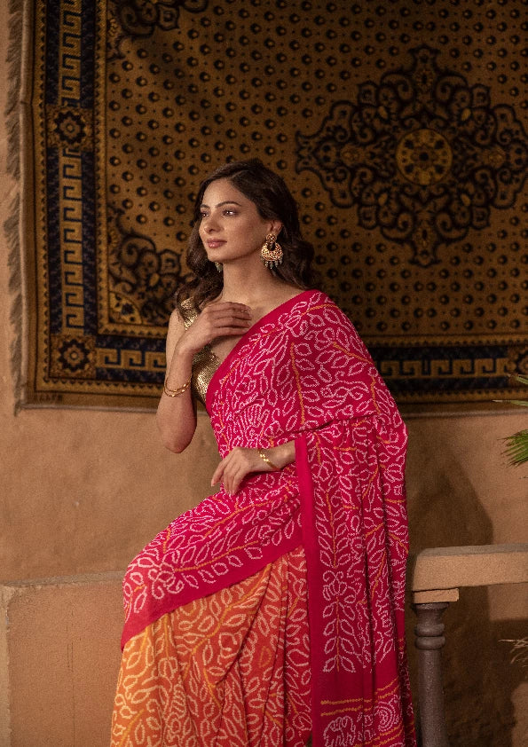 Shriyasha (Shades Rai Bandhini Georgette Saree)