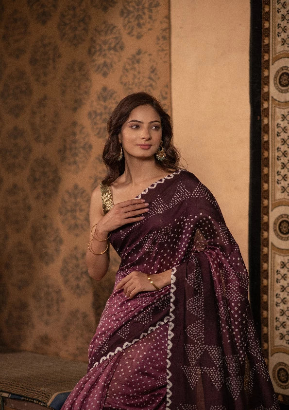 Raktimaya (Mulberry Bandhini Silk Saree)