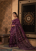 Raktashri (Wine Bandhani Tussar Saree)