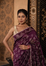 Raktashri (Wine Bandhani Tussar Saree)