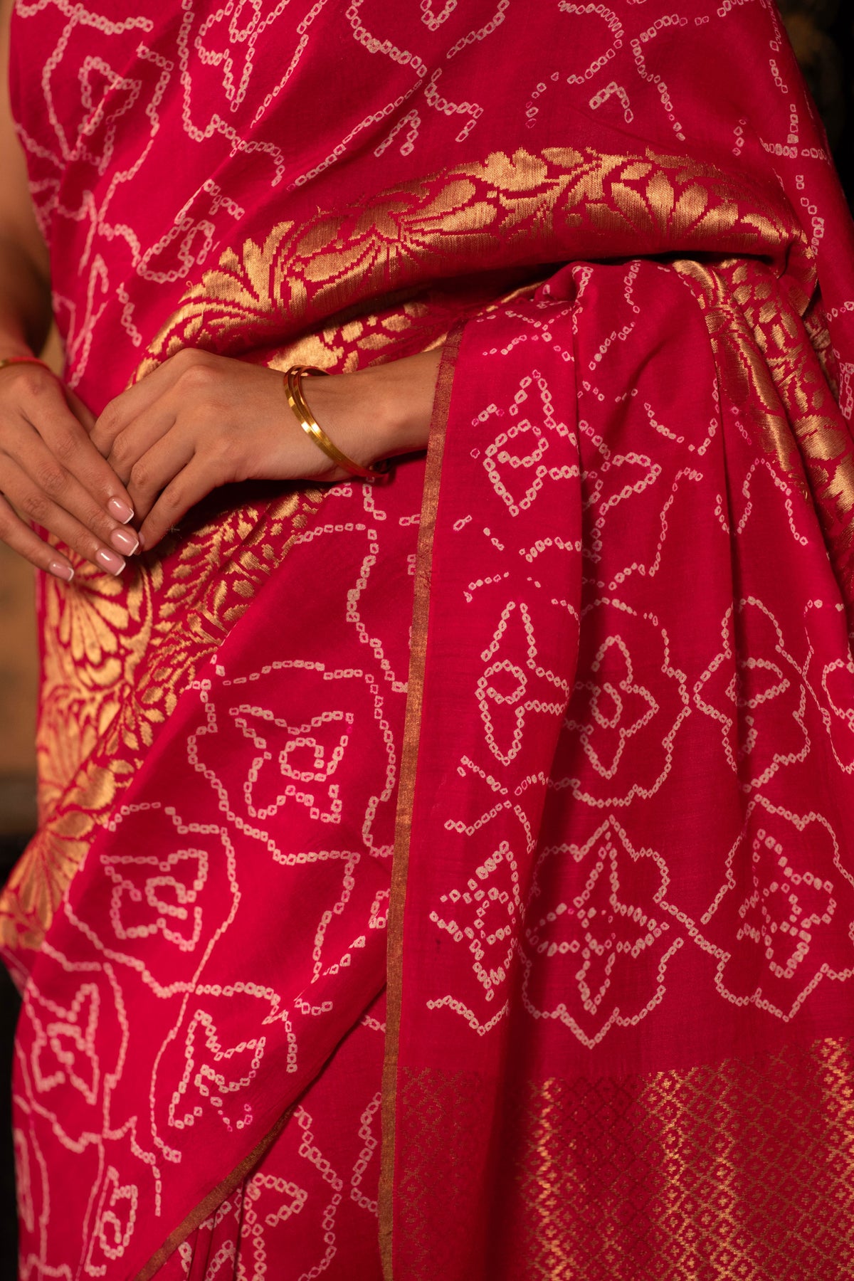 Shriyaanshi (Moonga Tussar Bandhini Banarasi Saree)