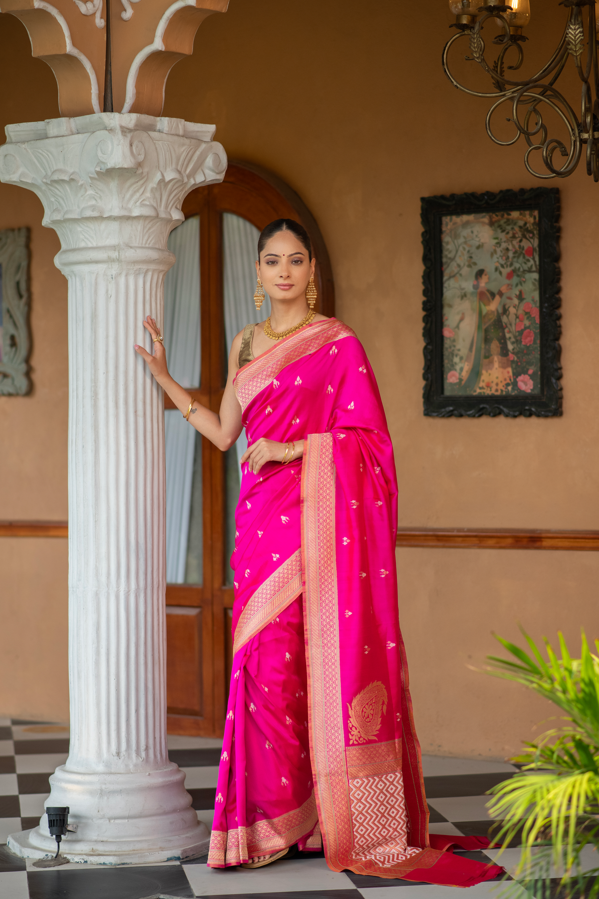 Padmaraga (Rani Pink Ektara Banarasi Saree)