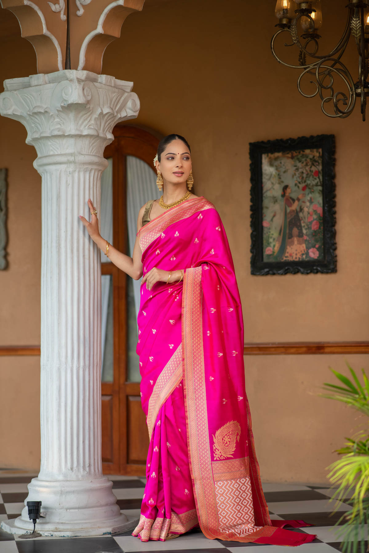 Padmaraga (Rani Pink Ektara Banarasi Saree)