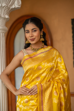 Hemadyuti (Golden Jangla Katan Silk Saree)