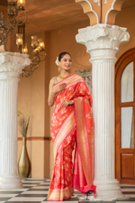 Padmaruchi (Peach Floral Katan Silk Saree)