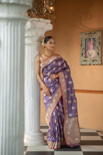 Saubhagyika (Mauve Sona Rupa Kadwa Saree)