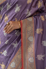Saubhagyika (Mauve Sona Rupa Kadwa Saree)