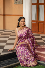 Indraneeli (Royal Purple Jangla Katan Silk Saree)
