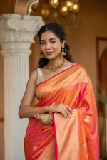 Shriyanvi (Peach-Gold Two-Tone Kadwa Saree)