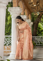 Kamalanshi (Peach Gulab Zari Katan Saree)