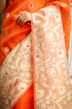 Arunprabha (Orange Kadwa Jamdani Kora Saree)