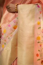 Padmashobha (Lotus Pink Kora Jamdani Brocade Saree)