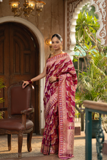 Raktaprabha (Maroon Double-Tone Iktara Silk Saree)