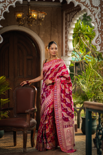 Raktaprabha (Maroon Double-Tone Iktara Silk Saree)