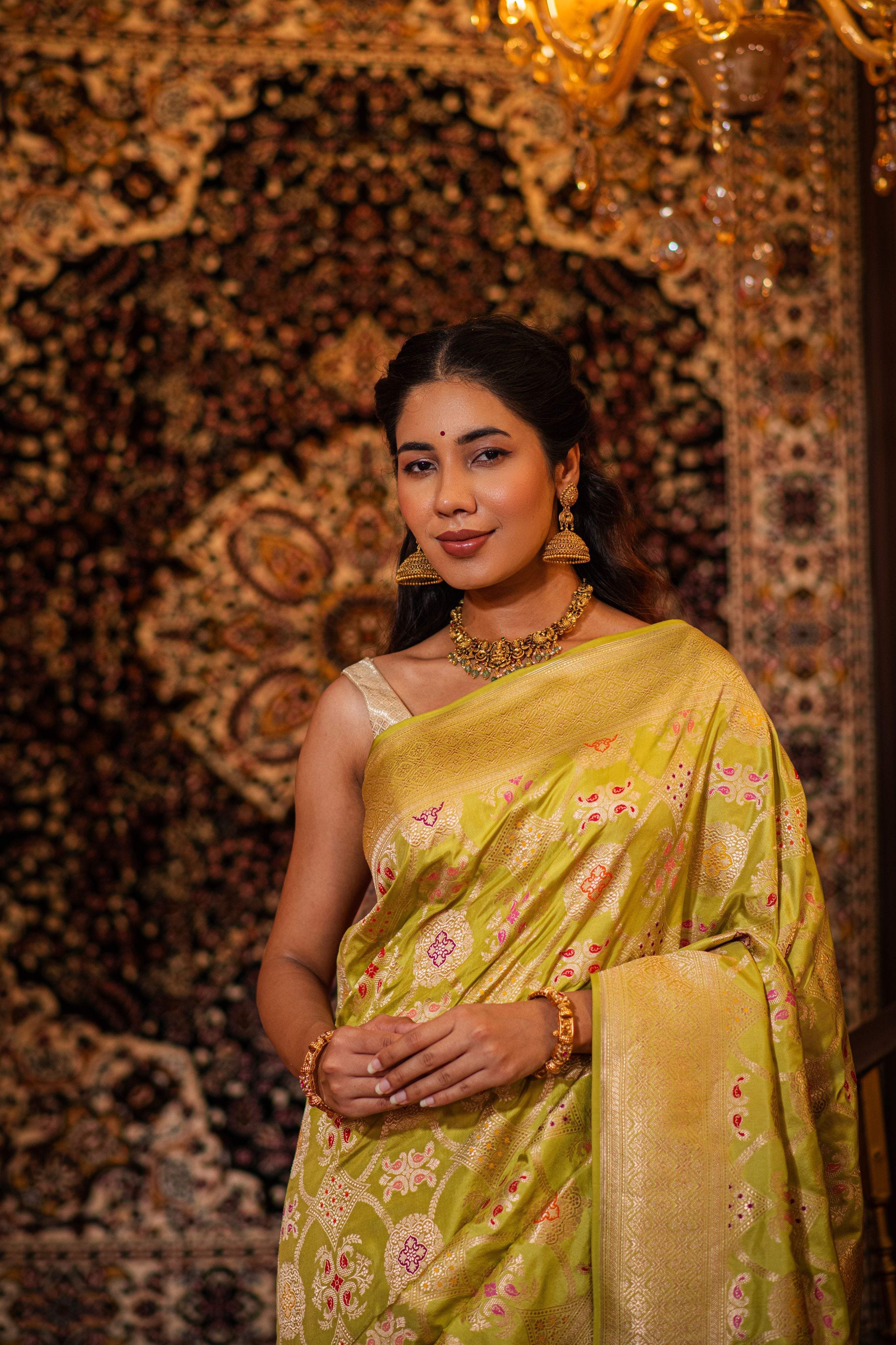 Haripriya (Mehndi Meenakari Jangla Saree)
