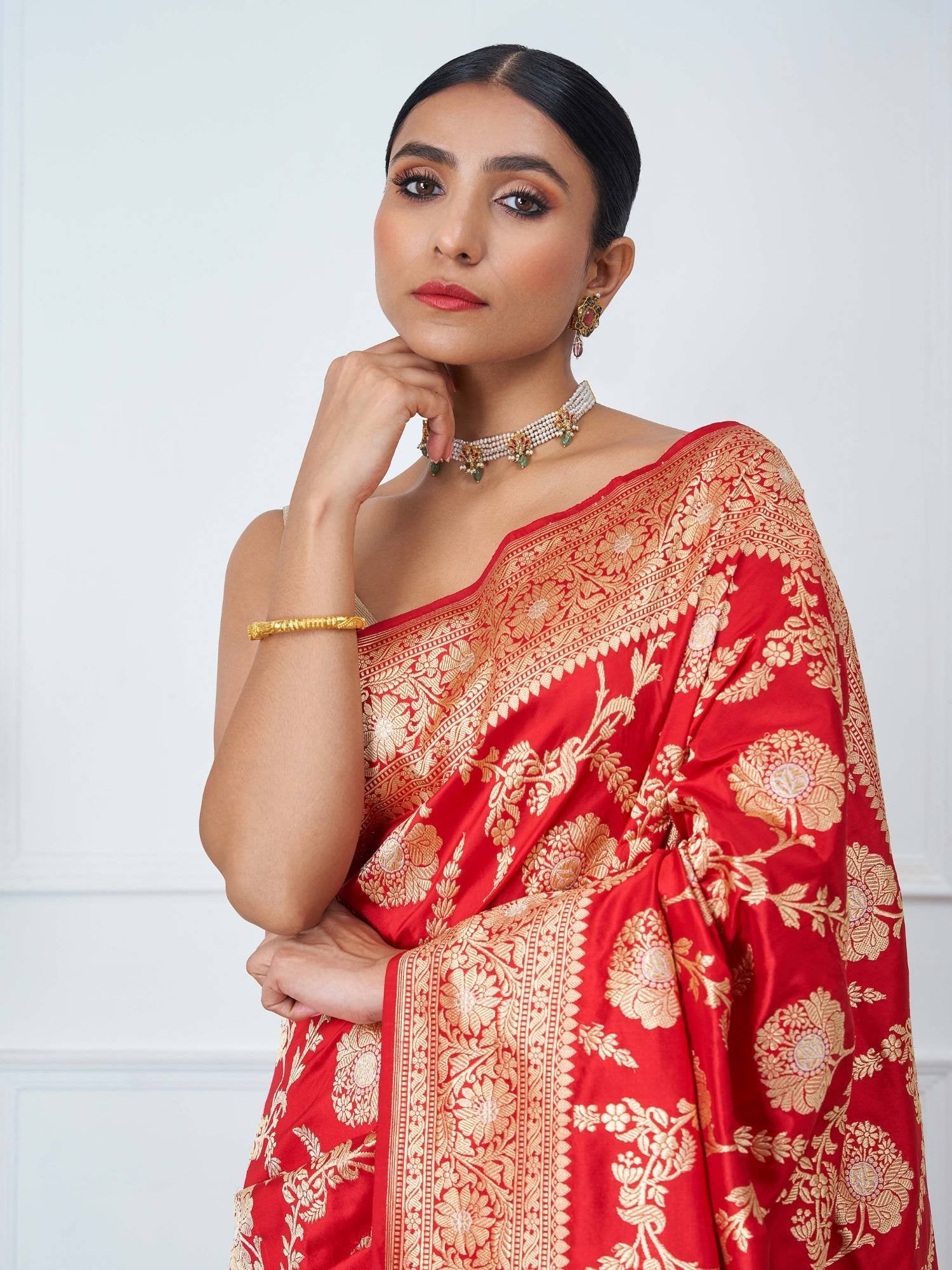 Anvitha (Gulabo Red Kadwa Jangla Saree)
