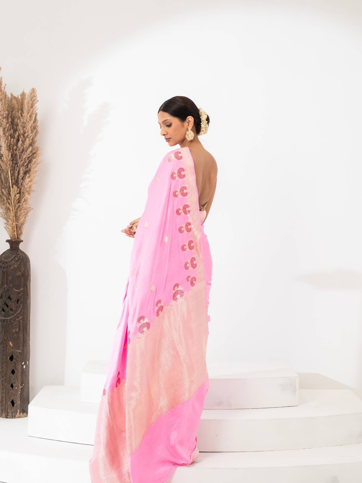 Shambhavi (Hot Pink Kadwa Mushru Satin Saree)