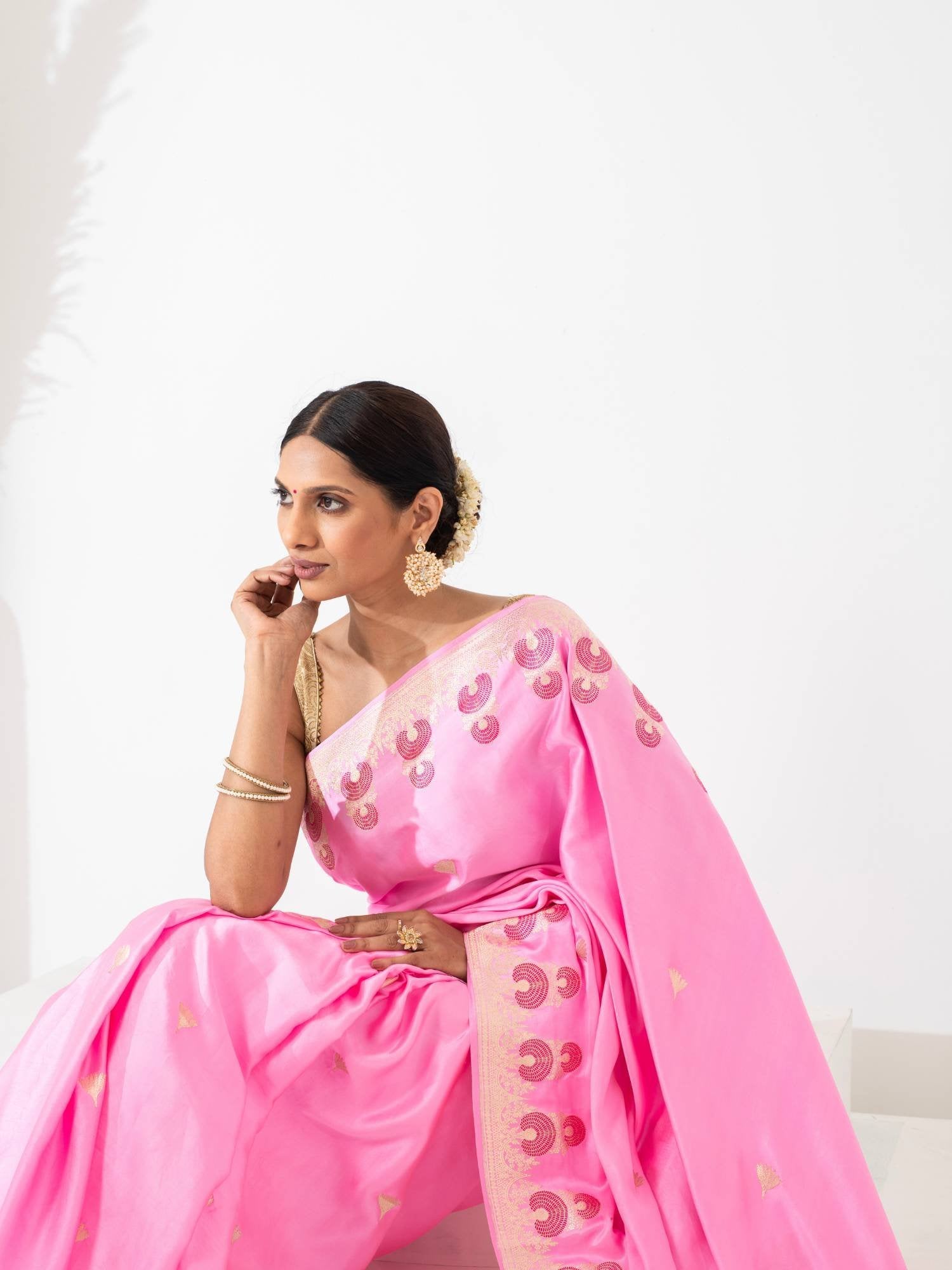 Shambhavi (Hot Pink Kadwa Mushru Satin Saree)