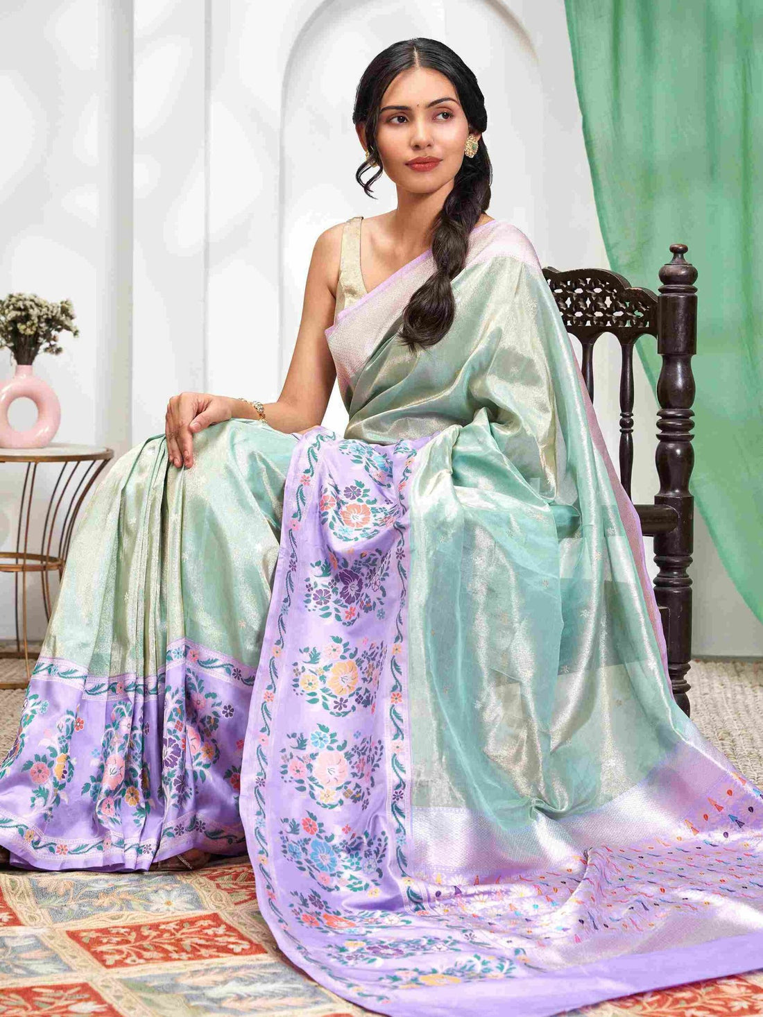 Kanvikaa (Kadwa Paithani Border Tissue Organza Saree)