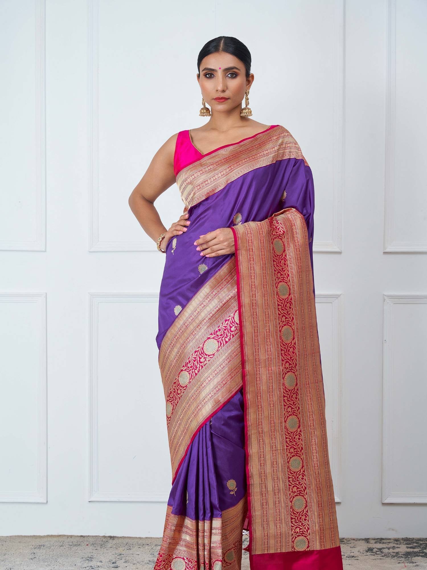 Saanvi (Katan Silk Purple Pink Saree)
