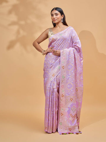 Swara (Lavender Georgette Banarasi Saree)