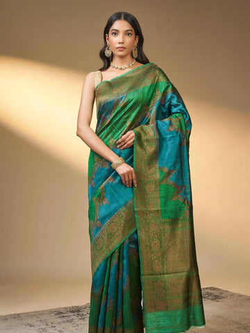 Moksha (Tussar Kadwa Rangkat Antique Zari Saree)
