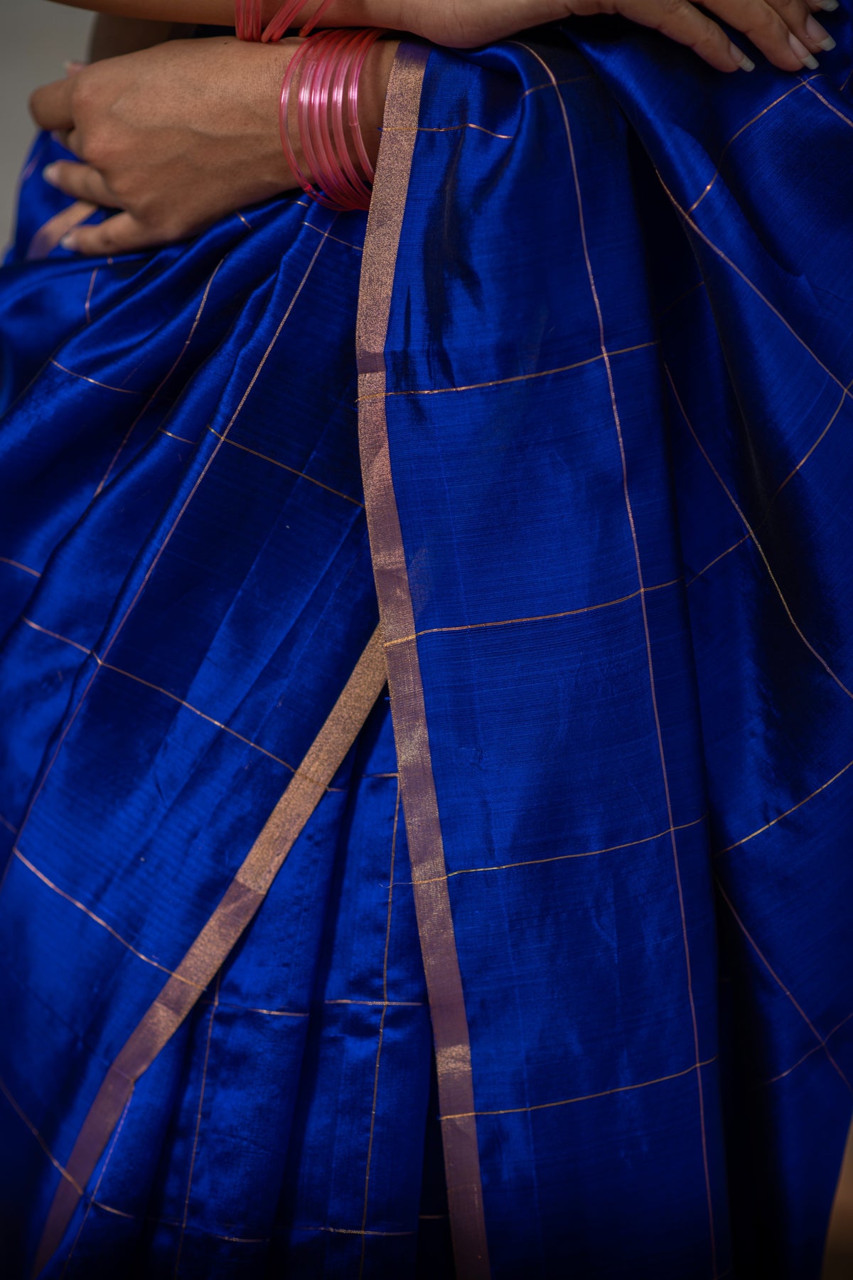 Nilambara (Royal Blue Zari Checkered Chanderi Saree)