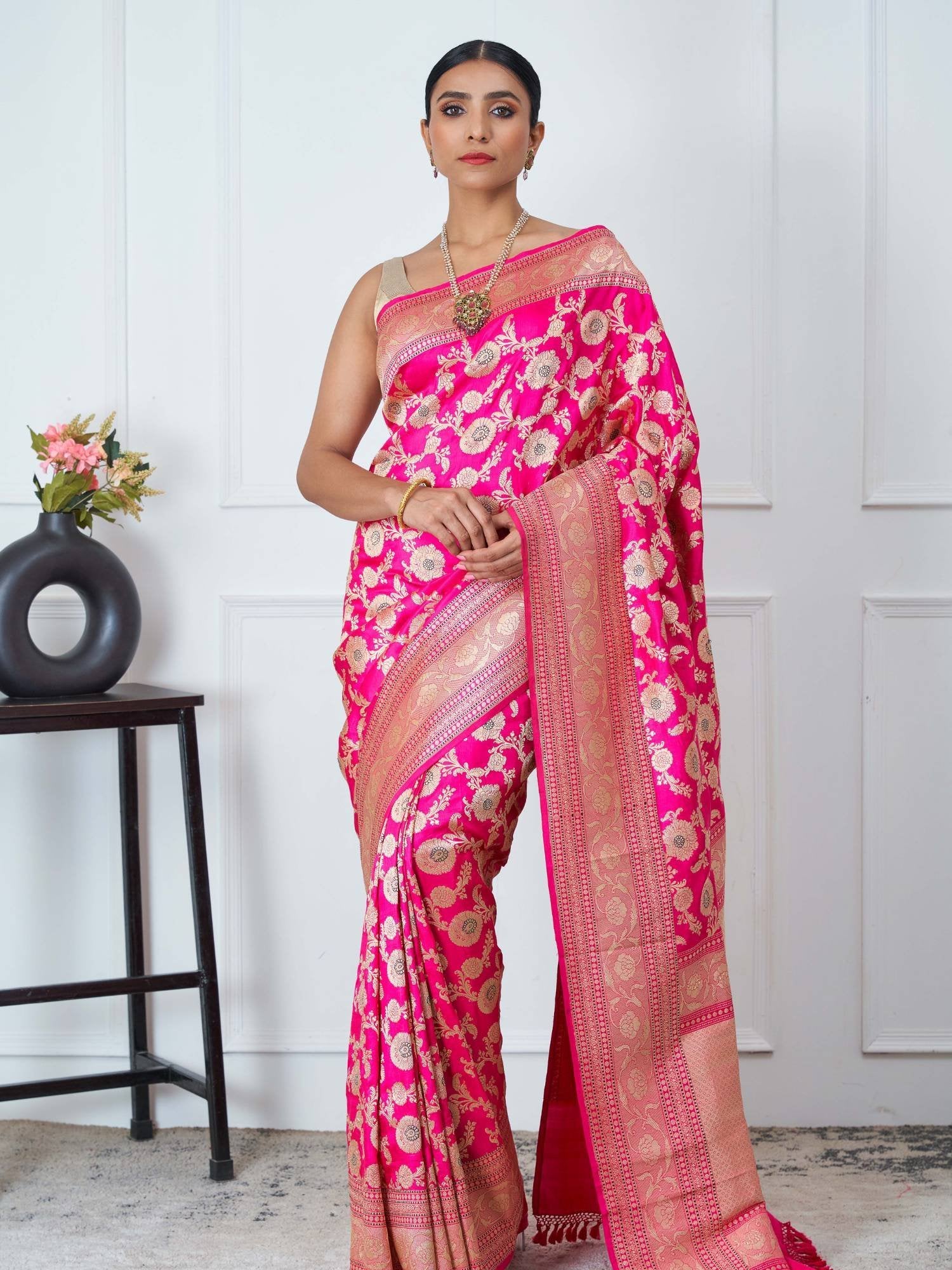 Revathi (Allover Katan Kadwa Fushia Pink Saree)