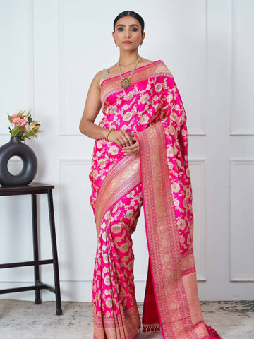 Revathi (Allover Katan Kadwa Fushia Pink Saree)