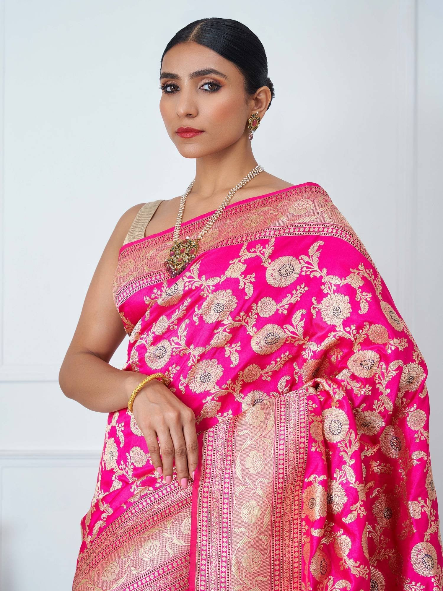 Revathi (Allover Katan Kadwa Fushia Pink Saree)