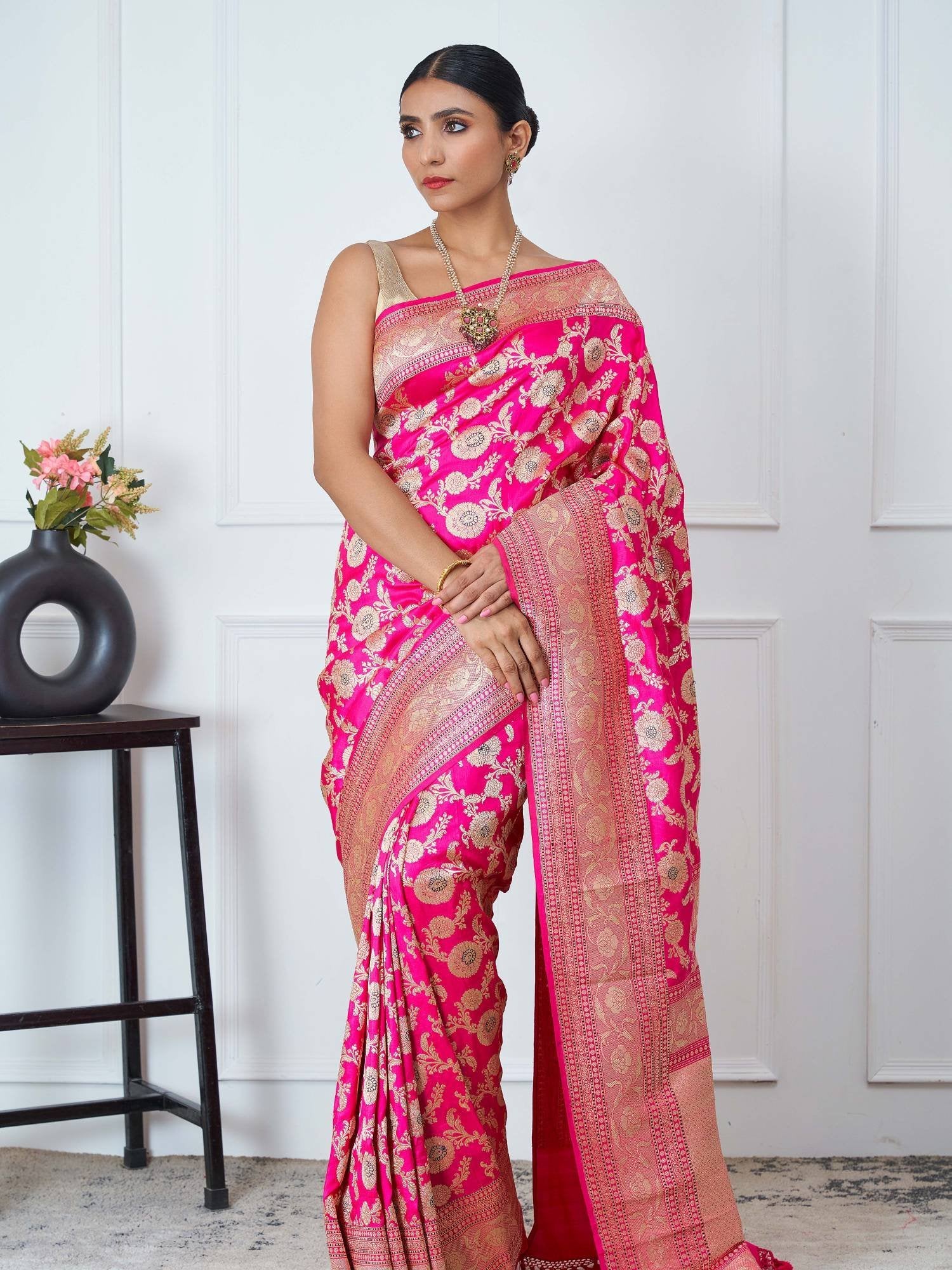 Revathi (Allover Katan Kadwa Fushia Pink Saree)