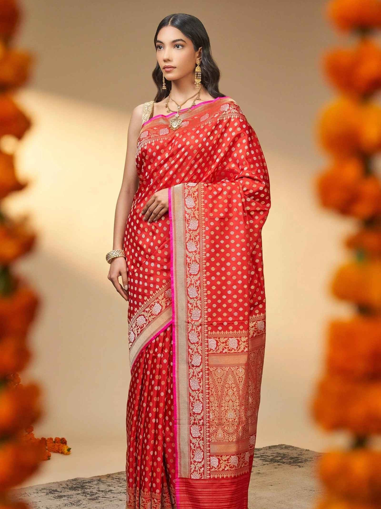 Purnima (Kadwa Meenakari Jangla Floral Saree)