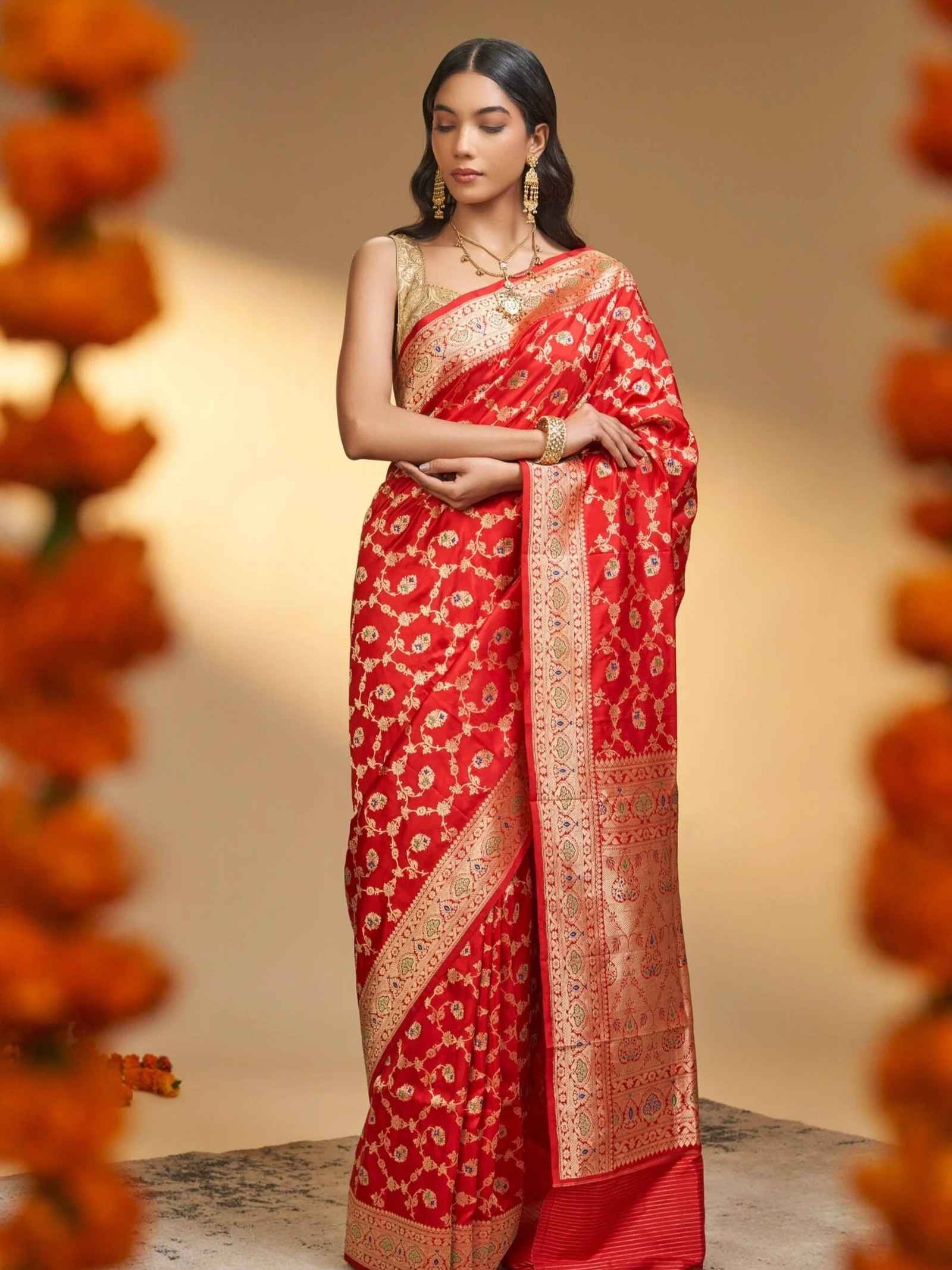 Purnima (Kadwa Meenakari Jangla Floral Saree)