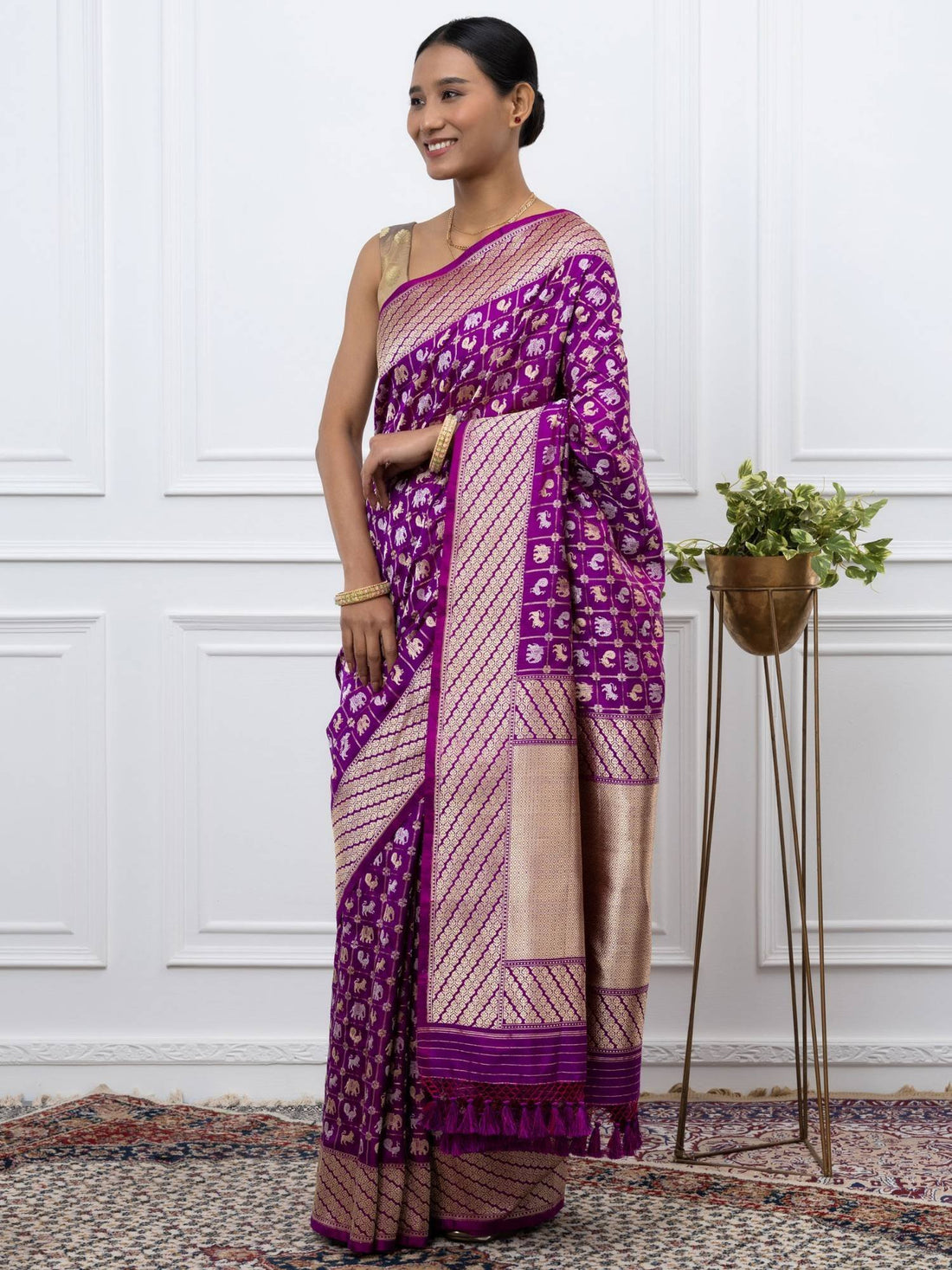 Bhanupriya (Purple Shikargah Kadwa Saree)
