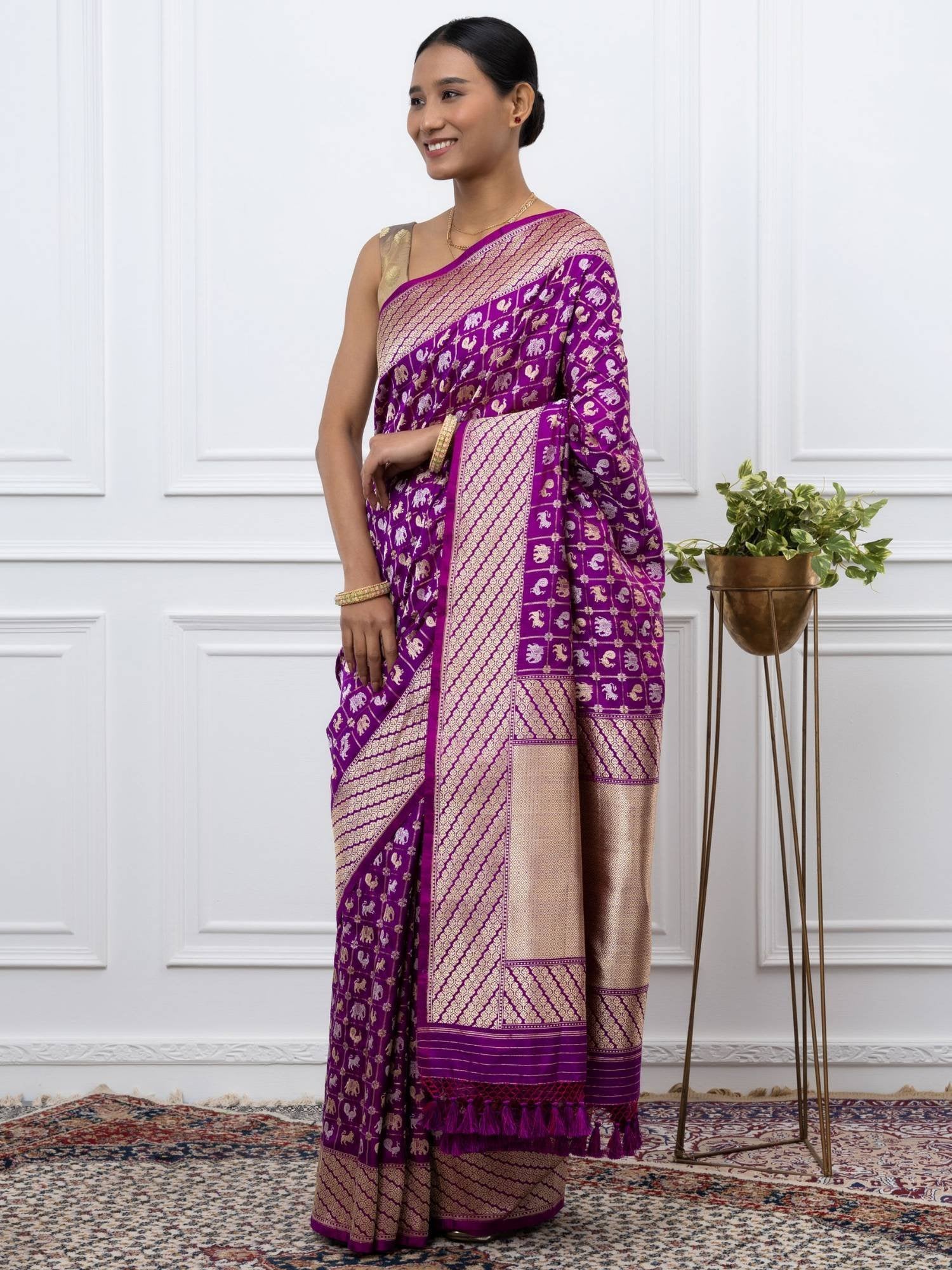 Bhanupriya (Purple Shikargah Kadwa Saree)
