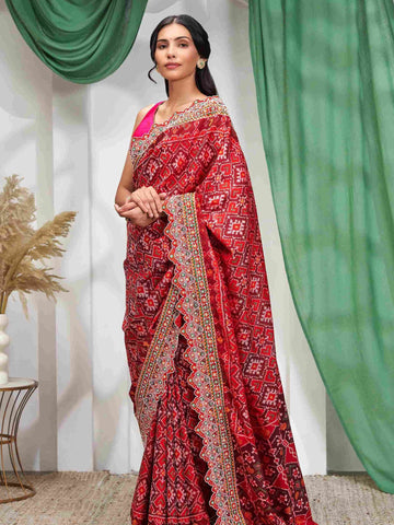 Ratnapushpi (Patola Kutch Work Pearl Silk Saree)