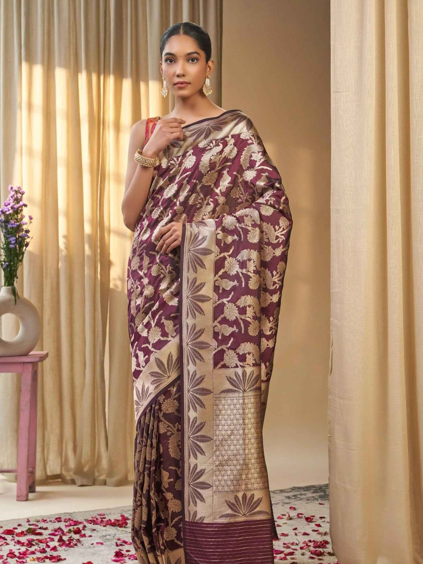 Hemangini (Grand Shikargah Cutwork Katan Saree)