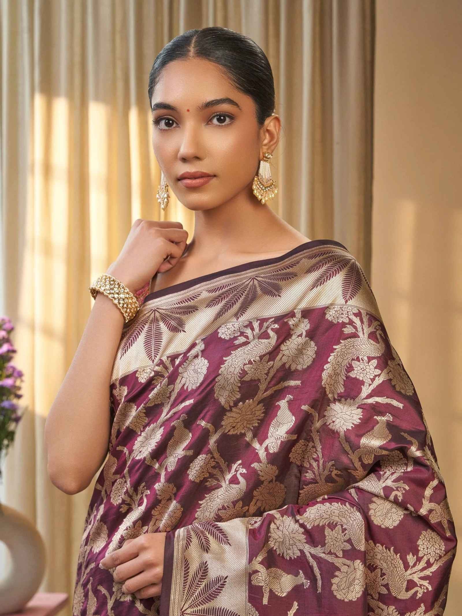 Hemangini (Grand Shikargah Cutwork Katan Saree)