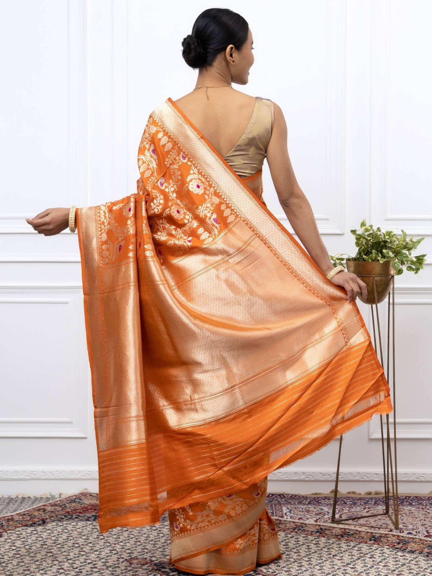 Bhakti (Shikargha Jangla Burnt Orange Saree)