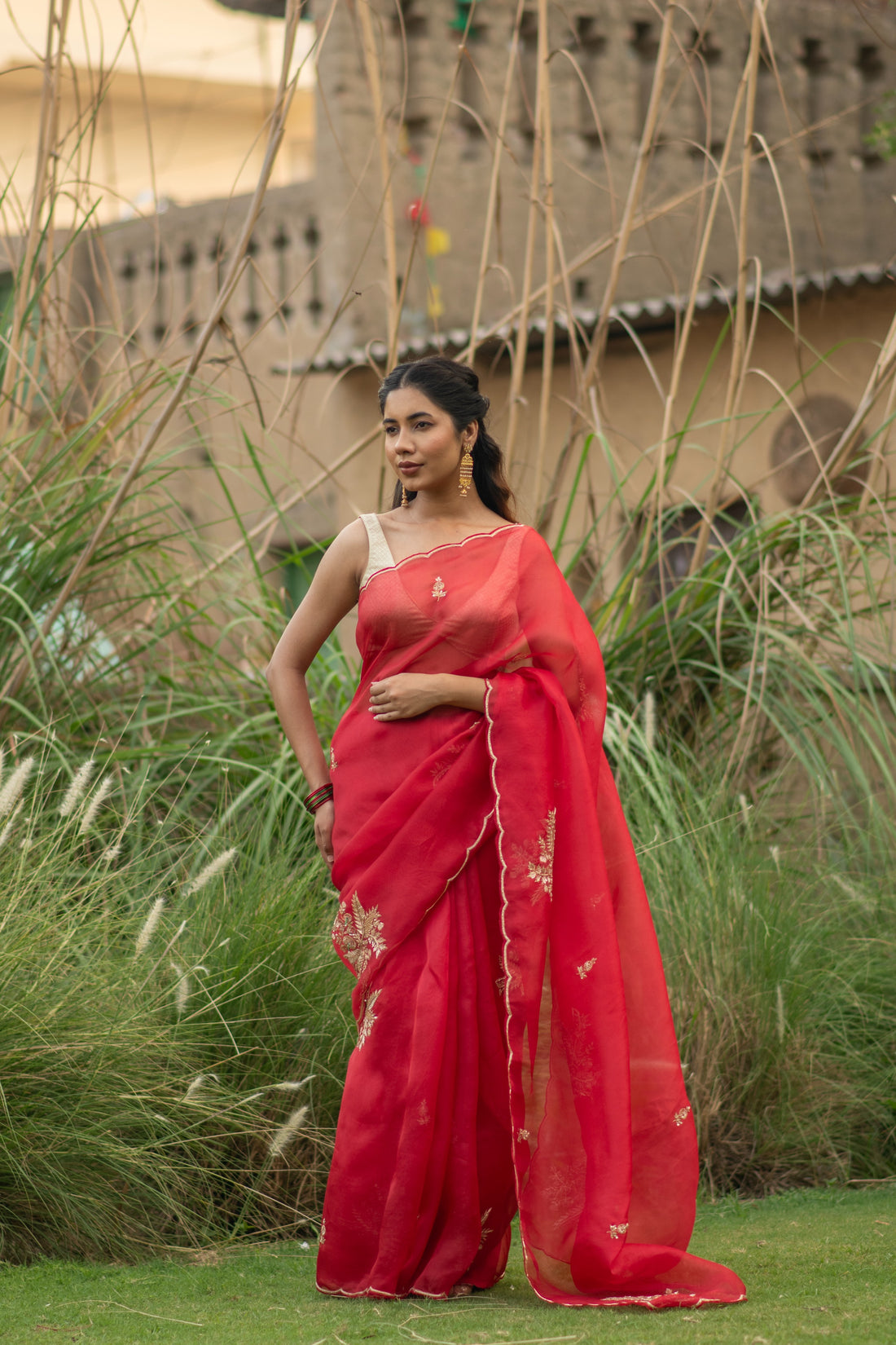 Shukravya (Rakta Zardosi Organza Saree)
